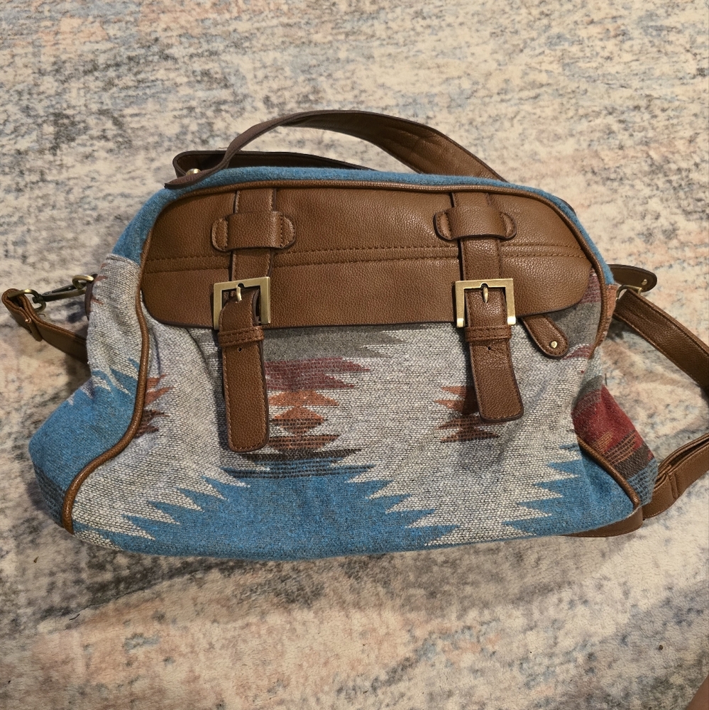 Aztec sweater print carry on tote bag